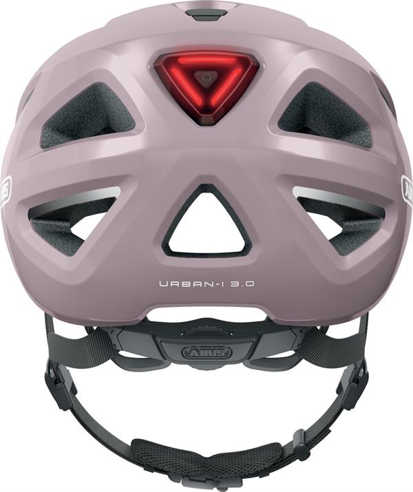 Abus Urban-I 3.0 Mellow Mauve LED lys | Rosa city cykelhjelm med led lys bagpå og fidlock magnetspænde