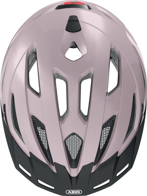 Abus Urban-I 3.0 Mellow Mauve LED lys | Rosa city cykelhjelm med led lys bagpå og fidlock magnetspænde