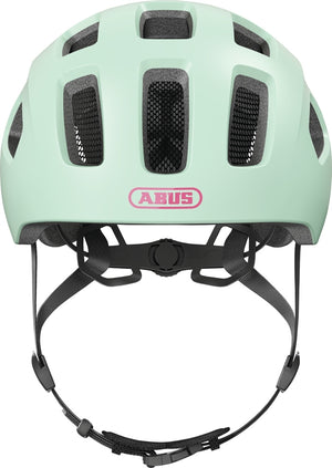Abus Youn-I 2.0 Iced Mint LED lys | turkis cykelhjelm til børn og voksne med små hoveder