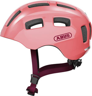 Abus Youn-I 2.0 Pearl White med LED lys | Perlehvid cykelhjelm til børn og unge
