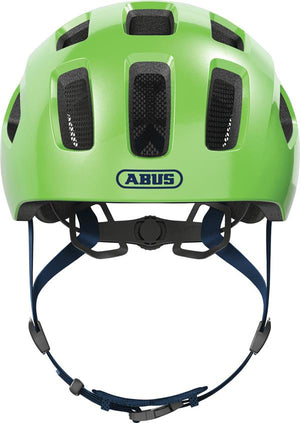 Abus Youn-I 2.0 Sparkling Green LED lys | Grøn cykelhjelm til børn og unge