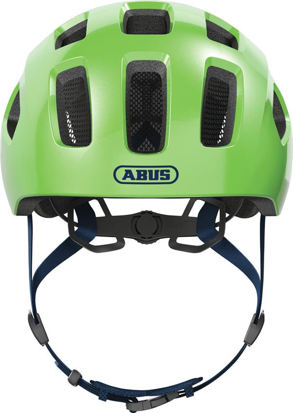 Abus Youn-I 2.0 Sparkling Green LED lys | Grøn cykelhjelm til børn og unge
