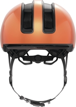 Abus Hud-Y Goldfish Orange | orange city cykelhjelm med magnetisk USB LED lygte bagpå