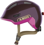 Abus Smiley 3.0 Ace LED Royal Purple | lilla cykelhjelm til børn med usb baglys