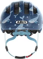 Abus Smiley 3.0 Blue Whale. Mørkeblå cykelhjelm til børn og baby med hvaler på