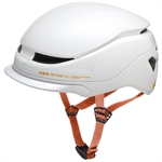 Ked Mitro UE-1 Mips Light Grey Orange Matt | Hvid cykelhjelm til elcykel med usb lygte, mips og fidlock. NTA 8776