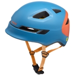 Ked Pop Mips Petrol Orange | blå og orange cykelhjelm til børn. Mips og LED lys
