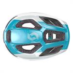 Scott Spunto Junior Pearl White Breeze Blue LED 50-56 cm | perlehvid og lyseblå cykelhjelm til børn